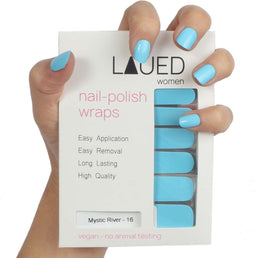 LAUED Nagelstickers - Nail Wraps - 16 Extreem Dunne Nagellak Stickers - Manicure Nail Art Folie - Mystic River