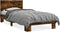 vidaXL - Bedframe - bewerkt - hout - en - metaal - gerookt - eikenkleurig - 90x190 - cm