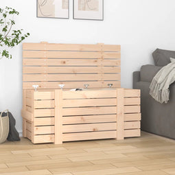 vidaXL - Opbergbox - 91x40,5x42 - cm - massief - grenenhout - wit