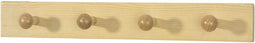 SoBuy FHK10-N - Deurkapstok en Wandkapstok - 4 Haken - Natuurlijk Hout - 50 x 7 x 7 cm