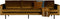 BePureHome Rodeo Bank 3-Zits - Velvet - Honing Geel - 85x277x86