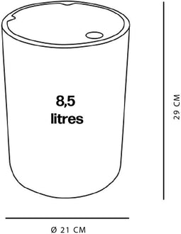 Afvalbak 8,5 L met drukdeksel UTILITY