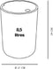 Afvalbak 8,5 L met drukdeksel UTILITY