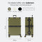 ONYX Check-in Koffer 100L - TSA slot - 360° Spinner wielen - Lichtgewicht - Olive groen
