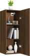 vidaXL - Wandkast - 34,5x34x90 - cm - bewerkt - hout - bruineikenkleurig