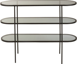 J-Line rek 3 Niveaus - metaal/glas - zwart