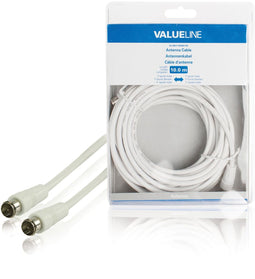 ValueLine VLSB41300W100 - F-antennekabel - 10 m - Wit