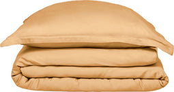 Coco & Cici - Bamboe Dekbedovertrek 140 x 200 cm - 1 Persoons Beddengoed - Okergeel - 1 Kussensloop (60x70) - 100% Eco Bamboe