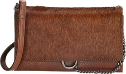 Hide & Stitches Mendoza - Schoudertas/Portemonnee - 12 creditcardvakken - Bruin