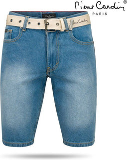 Pierre Cardin - Heren Bermuda met Gratis Riem - Light Wash - Denim