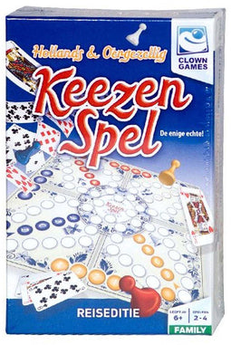 Clown Games Keezenspel - Reiseditie - Bordspel voor 2-4 spelers - 20 x 20 cm