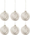 J-Line kerstbal Hart Strass - glas/pluim - zilver/wit - small - doos van 6