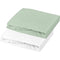 P'TIT DODO - Hoeslakens - Jersey - 70 x 140 cm - Wit / Grijsgroen (2 stuks)