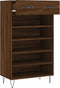 vidaXL - Schoenenkast - 60x35x105 - cm - bewerkt - hout - bruin - eikenkleur