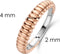 TI SENTO Ring 12218SR - Zilveren dames ring - Roségoud verguld - Maat 52