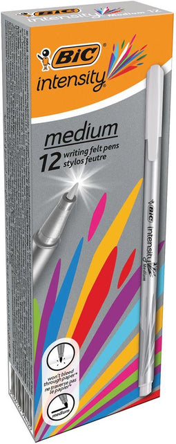 Bic fineliner Intensity, medium, grijs 12 stuks