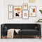 vidaXL - Driezitsbank - Chesterfield-stijl - met - bolsters - fluweel - zwart
