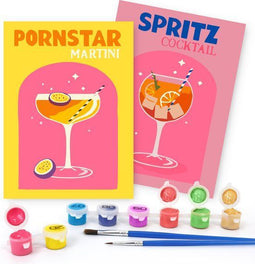 Rubye® Mini Schilderen op Nummers - Volwassenen en Kinderen - Set met Acrylverf en Penseeltjes - (2 stuks)