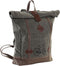 Casual Rugtas DKD Home Decor Canvas Grijs Bruin Leer (44 x 12 x 49 cm)