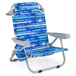 Coast Opvouwbare Strandstoel - 5-standen Rugleuning - Blauw
