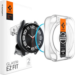 Spigen Screenprotector Geschikt voor Samsung Watch 6 Classic 43mm met Montage Frame - 2-pack