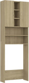 vidaXL - Wasmachinekast - 64x25,5x190 - cm - sonoma - eikenkleurig