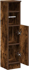 vidaXL - Badkamerkast - met - rolhouder - 20,5x22x90 - cm - gerookt - eikenkleurig