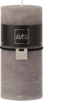 J-Line cilinderkaars - donkergrijs - 70U - large - 6 stuks
