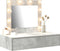 vidaXL - Wandplank - Make-uptafel - met - LED-verlichting - in - Betonnen - Grijs