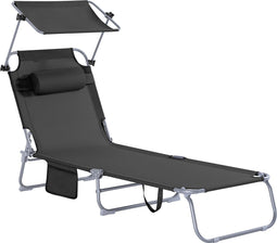 SoBuy OGS48-SCH - Opvouwbare Schommelstoel - 4 Verstelbare Posities - Zwart