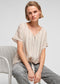 Q/S Designed by Blouse - Korte mouwen V-hals - Maat XL (42)