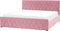 ROCHEFORT - Tweepersoonsbed - Roze - 180 x 200 cm - Fluweel