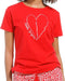 Rebelle Happy Hearts - Pyjamaset - Ronde hals korte mouwen - Rood