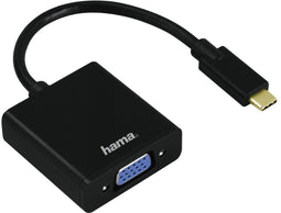 Hama USB-C/VGA - Kabel - USB 2.0 type-C naar VGA - Zwart
