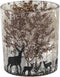 PTMD Yoah Windlicht met rendier tafereel - H8 x Ø7 cm - Glas - Koper