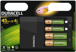 Duracell 4 uur batterijlader - Ni-MH 1300mAh - Zwart