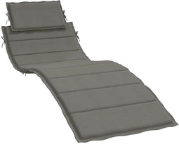 vidaXL - Ligbedkussen - 186x58x3 - cm - stof - gemêleerd - donkergrijs