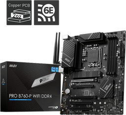 MSI Pro B760-P - Moederbord - Intel B760 - 4x DDR4 - WiFi 6E - ATX