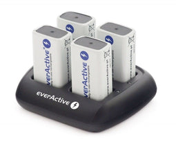 EverActive NC109 - Batterijlader 9V - Laadt 4 x 9V NiMH batterijen - Zwart