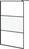 vidaXL - Inloopdouchewand - 115x195 - cm - mat - ESG-glas - zwart