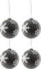 J-Line kerstbal Parels + Sneeuwvlok -glas - grijs/wit - large - doos van 4