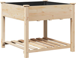 vidaXL - Tuinplanter - met - Rek - 90x90x76 - cm - Massief - Vurenhout
