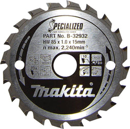Makita B-32932 - Hardmetaal-cirkelzaagblad 85 x 15 x 0.7 mm - 20 tanden (1 stuk)