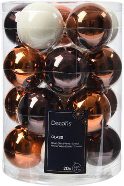 Kerstbal glas d6 cm espresso 20st
