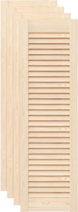 vidaXL - Kastdeuren - met - lamellen - 4 - st - 99x29,5 - cm - massief - grenenhout