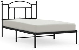 vidaXL - Bedframe - met - hoofdbord - metaal - zwart - 100x190 - cm