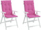 vidaXL - Tuinstoelkussens - hoge - rugleuning - 2 - st - 120x50x3 - cm - stof - roze