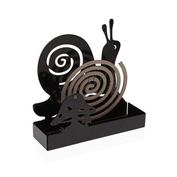 Steun voor anti-muggen spiralen Versa Zwart Metaal 5 x 17 x 17 cm Slak