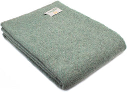 Plaid zonder franje Groen - 140x200 - Nieuw Wol - Tweedmill UK
