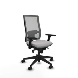 Piqueras y Crespo 3D066N0 - Bureaustoel - Verstelbare hoogte met armleuning en hoofdsteun - Lichtgrijs